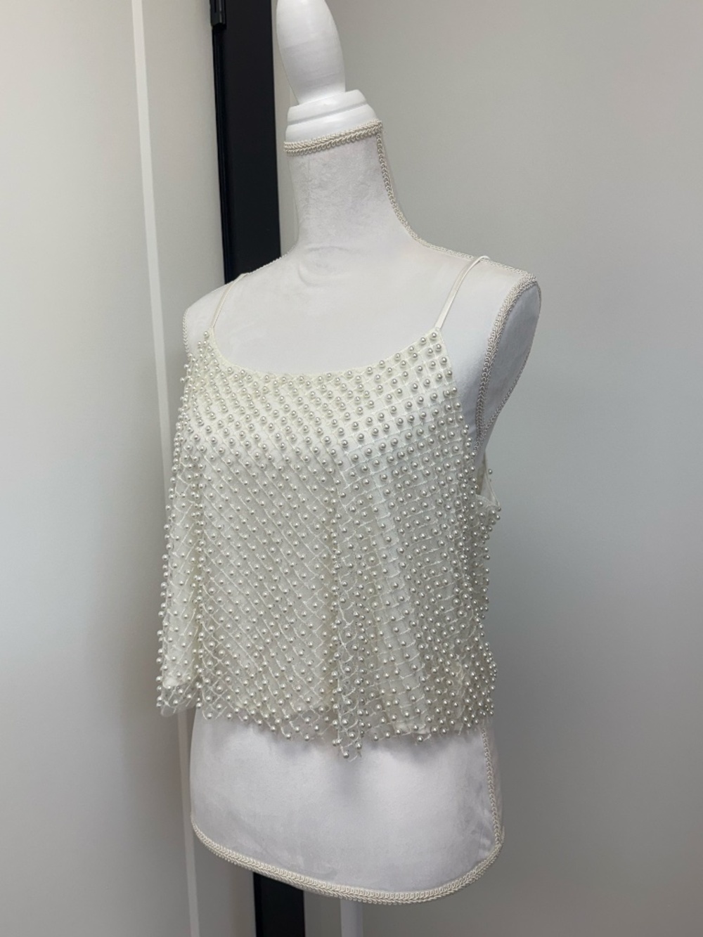 ✨🤍 Endless Rose Pearl Beaded Cami Tank🤍✨